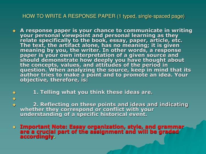 write a response paper write a response paper