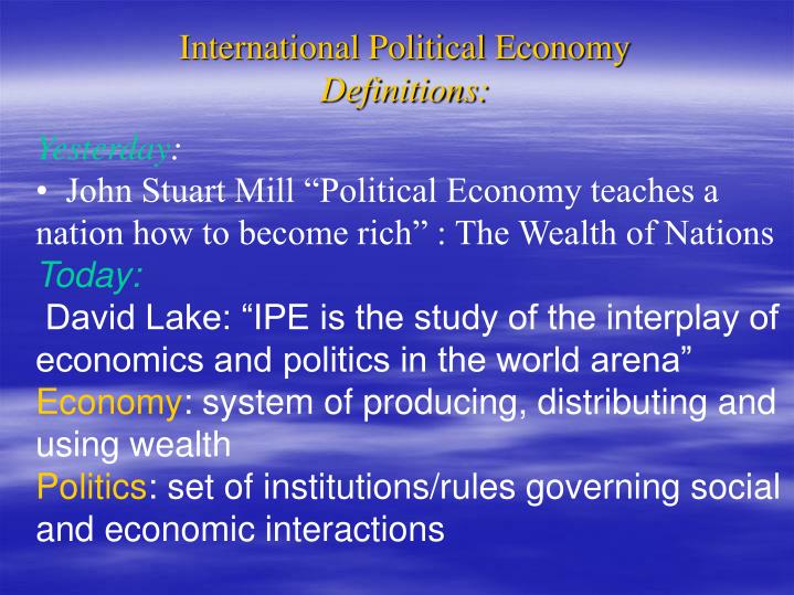 The political economy of the world trading system the wto and beyond