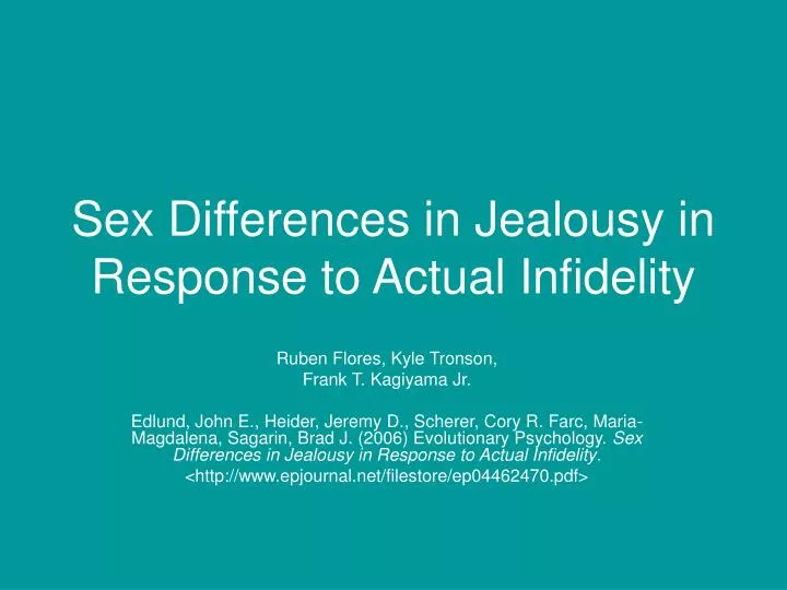 Ppt Sex Differences In Jealousy In Response To Actual Infidelity