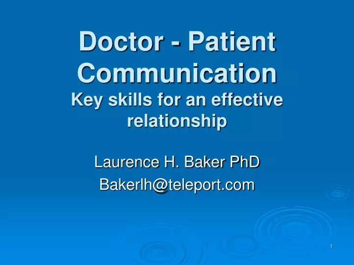 Doctor patient communication skils dissertation
