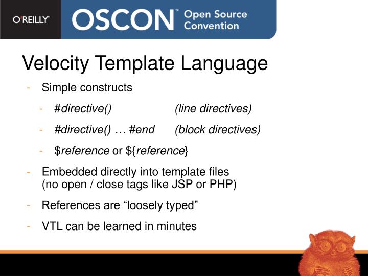 Velocity Template Engine ppt apache velocity a java template engine powerpoint