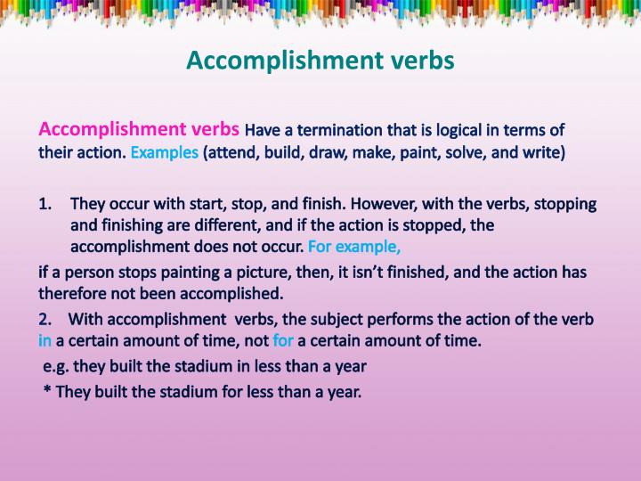 accomplishment verbs