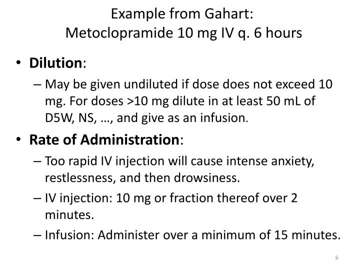 Metoclopramide Slow Iv Push