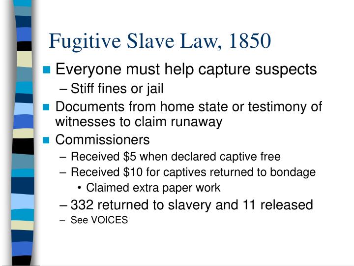 Fugitive slave act essay