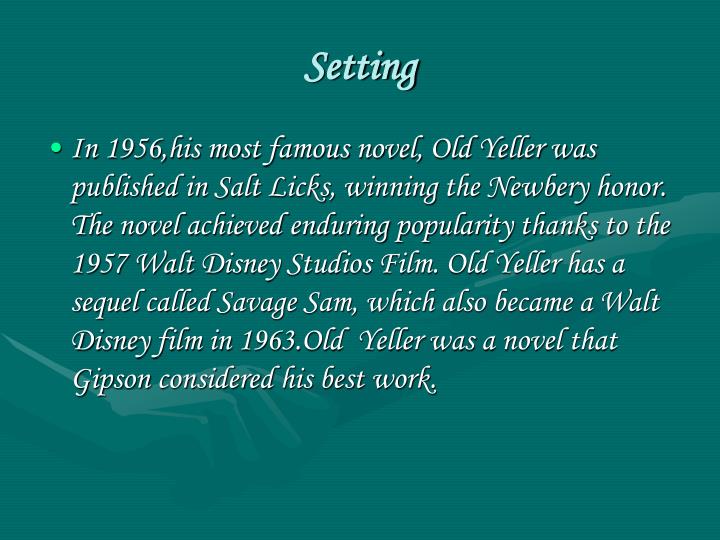 Book report on old yeller