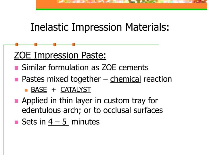 PPT - Impression Materials PowerPoint Presentation - ID:1114138