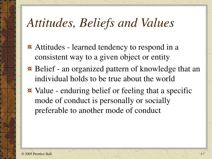 values and attitudes One of the underlying assumptions about the link between attitudes and behavior is that of consistency this means that we often or usually expect the behavior of a. values and attitudes One of the underlying assumptions about the link between attitudes and behavior is that of consistency this means that we often or usually expect the behavior of a.