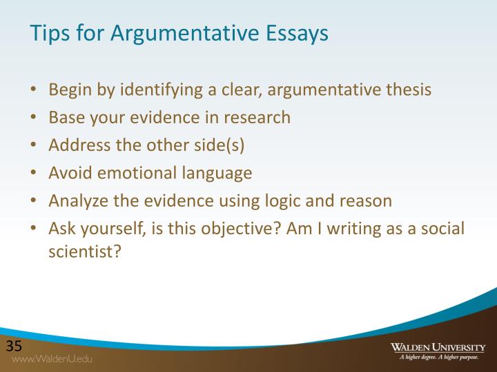 Tips On Writing Argumentative Essays