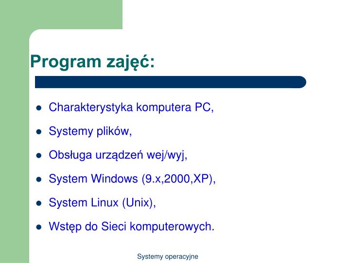 Systemy Operacyjne I Sieci Komputerowe Pytel PPT - Systemy operacyjne i sieci komputerowe PowerPoint Presentation