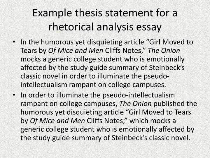 Rhetorical Analysis Essay Sample