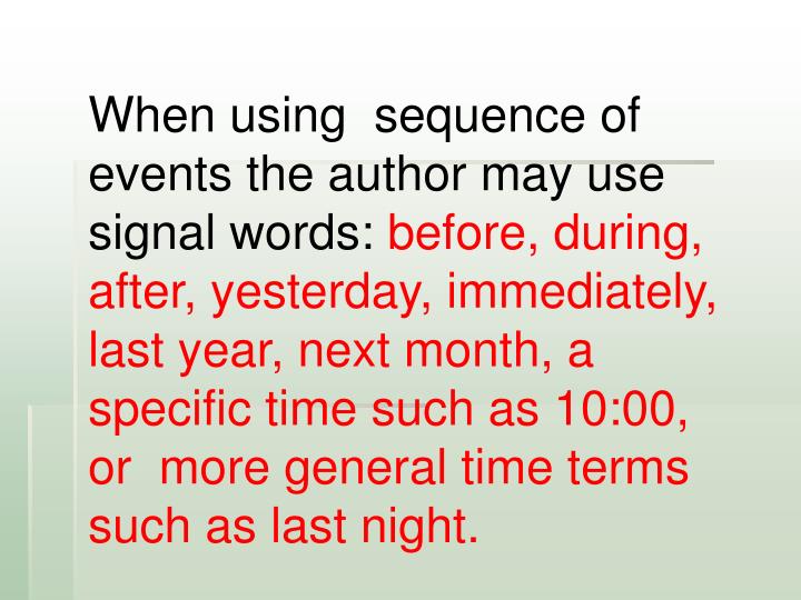 signal words for sequential order signal words for sequential order