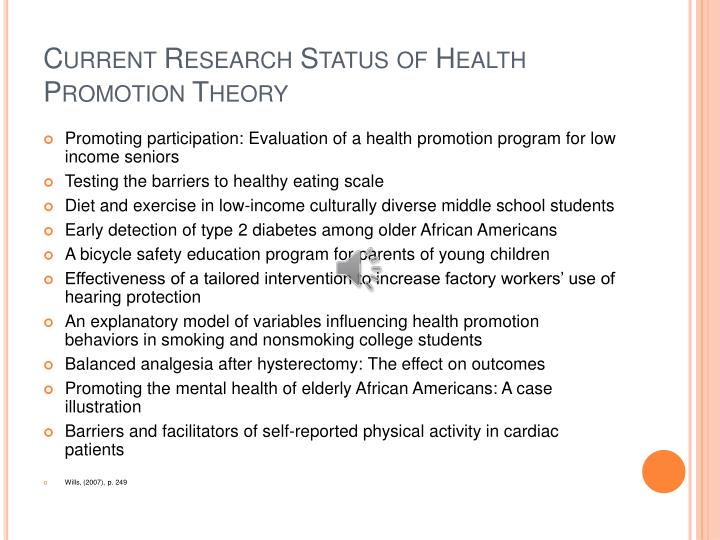 Theories of Health Promotion