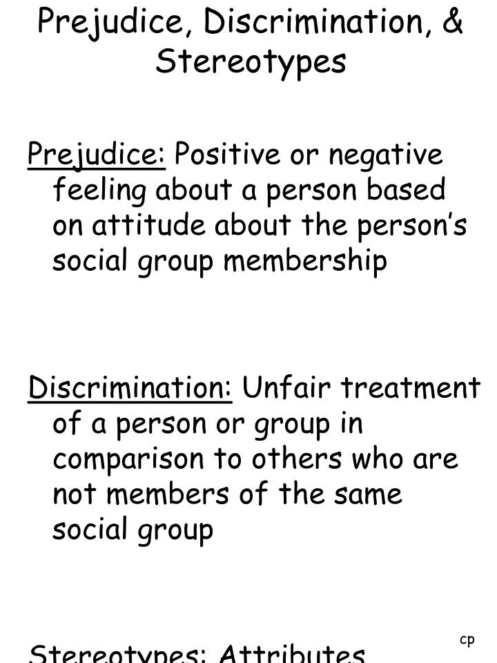 Prejudice stereotype discrimination