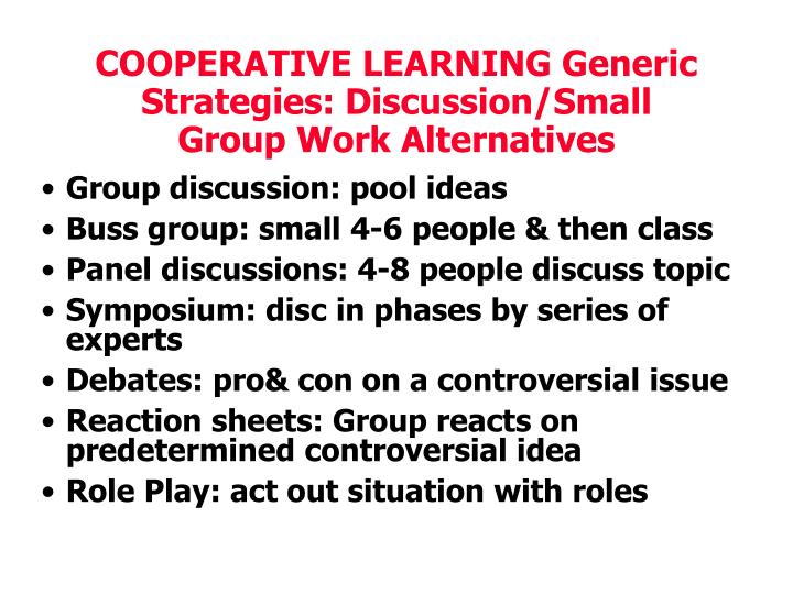 Small Group Cooperative Learning 98