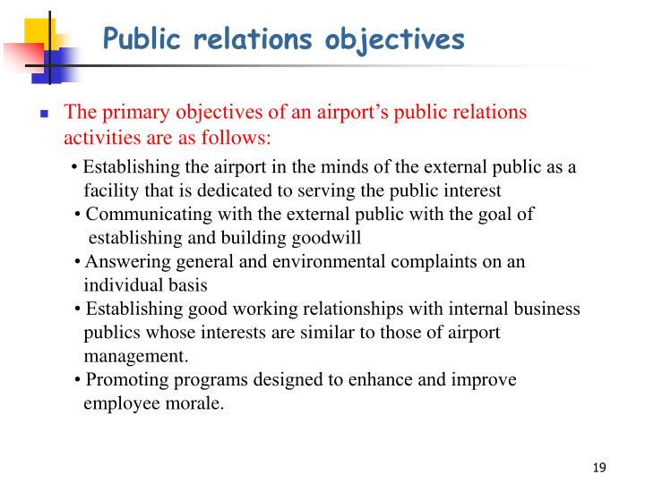 Objectives Of Public Relations