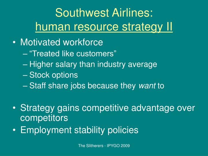PPT Southwest Airlines human resource strategy I PowerPoint