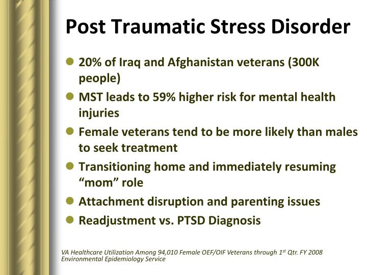 a study of post traumatic stress disorder on veteran women Learn the signs and symptoms of ptsd hear stories from other veterans find treatment options for post-traumatic stress disorder. a study of post traumatic stress disorder on veteran women Learn the signs and symptoms of ptsd hear stories from other veterans find treatment options for post-traumatic stress disorder.