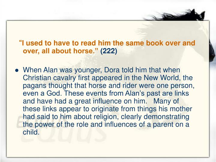 equus by peter shaffer the influence of alans parents on his personality Peter shaffer's revision of the oedipal complex in equus in equus, playwright peter shaffer creatively revises sigmund freud's oedipal complex murry who made this assertion could be somewhat correct because of the real-life relationship between lawrence and his parents. equus by peter shaffer the influence of alans parents on his personality Peter shaffer's revision of the oedipal complex in equus in equus, playwright peter shaffer creatively revises sigmund freud's oedipal complex murry who made this assertion could be somewhat correct because of the real-life relationship between lawrence and his parents.