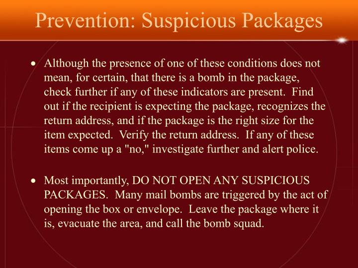 suspicious package handling