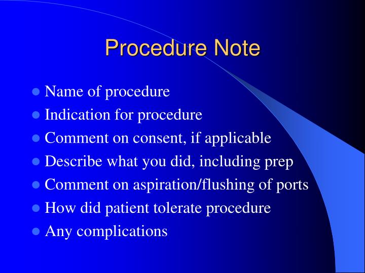 Procedure Note Template