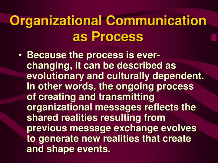 introduction to organizational communication In communication studies, organizational communication is the study of communication within organizations the flow of communication could be either formal or informal. introduction to organizational communication In communication studies, organizational communication is the study of communication within organizations the flow of communication could be either formal or informal.