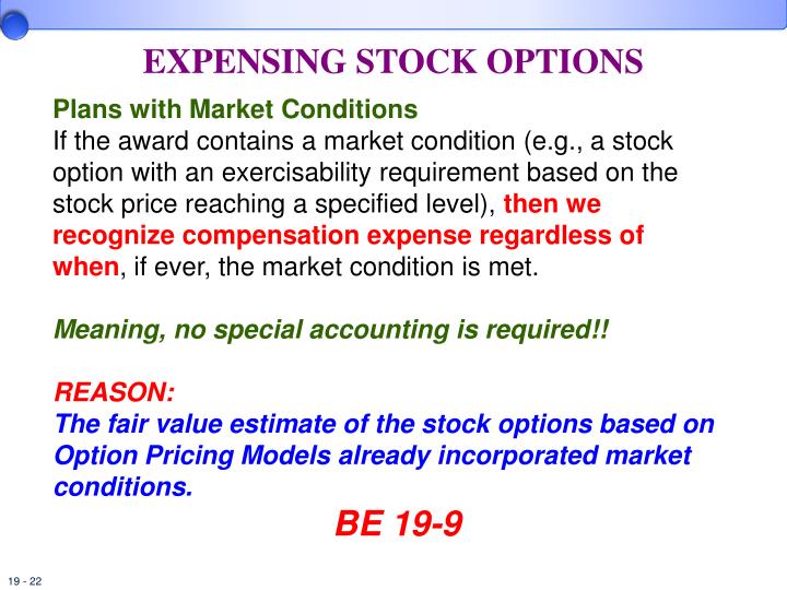 advantages expensing stock options