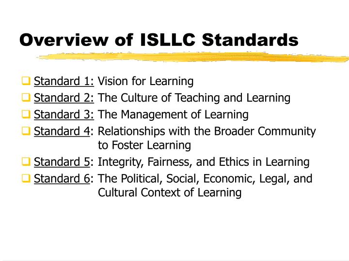 PPT Understanding the ISLLC Standards and Their Relationship to APPR