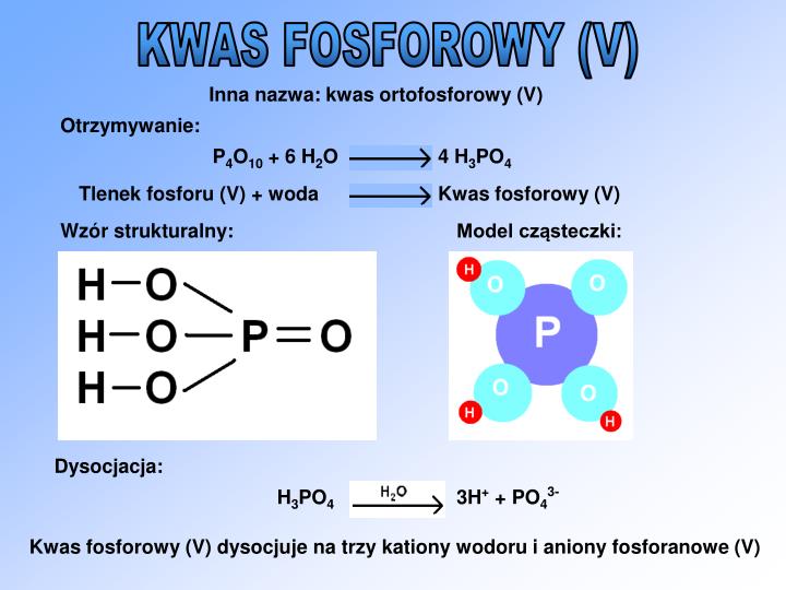 Reszta Kwasowa Kwasu Fosforowego V PPT - KWASY TLENOWE PowerPoint Presentation - ID:1349269