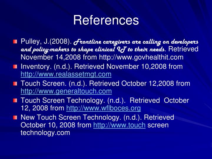 PowerPoint Presentation On Touch Screen Technology