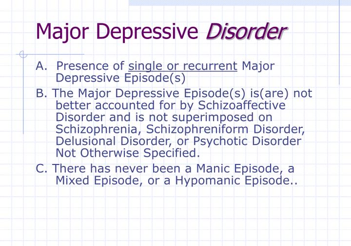 symptoms of major depressive episode