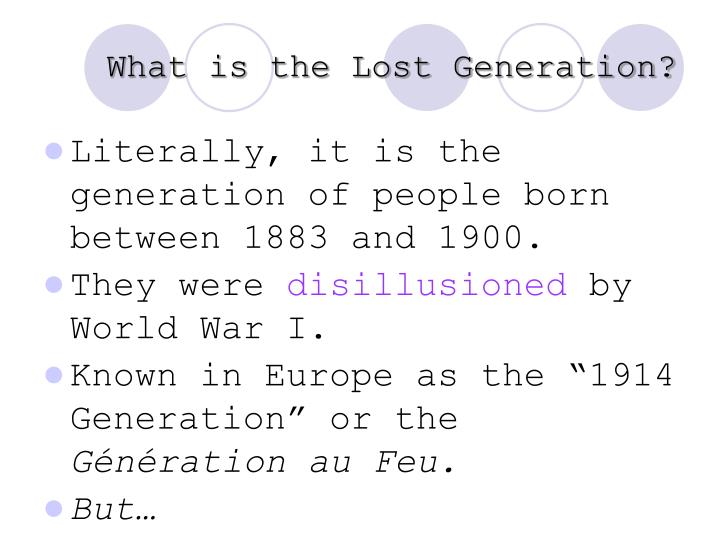 What Is The Lost Generation Simple Definition