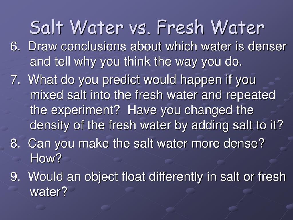 salt water vs fresh water salt water vs fresh water