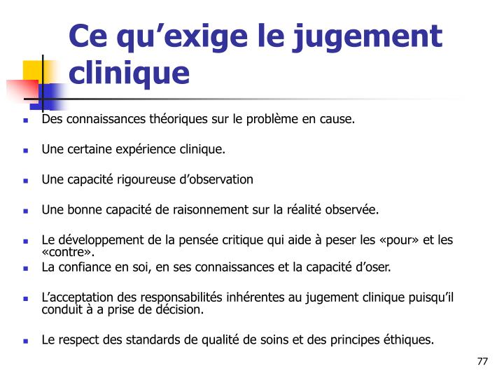PPT  RAISONNEMENT CLINIQUE DE L’INFIRMIER(E) à partir des travaux de