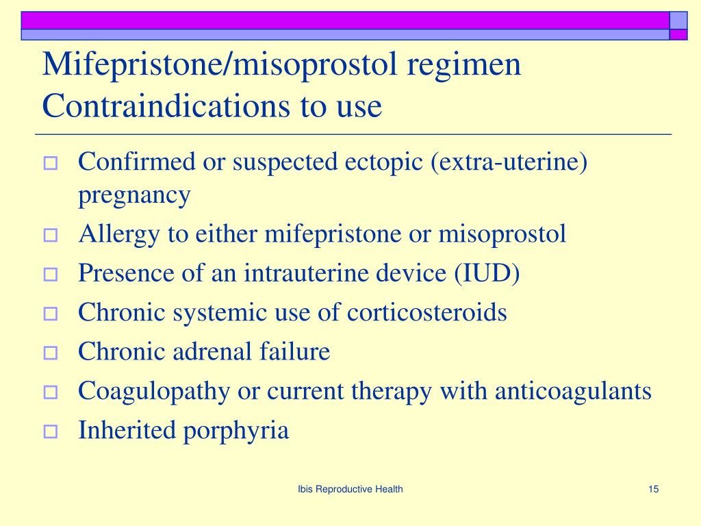 mifepristone misoprostol regimen