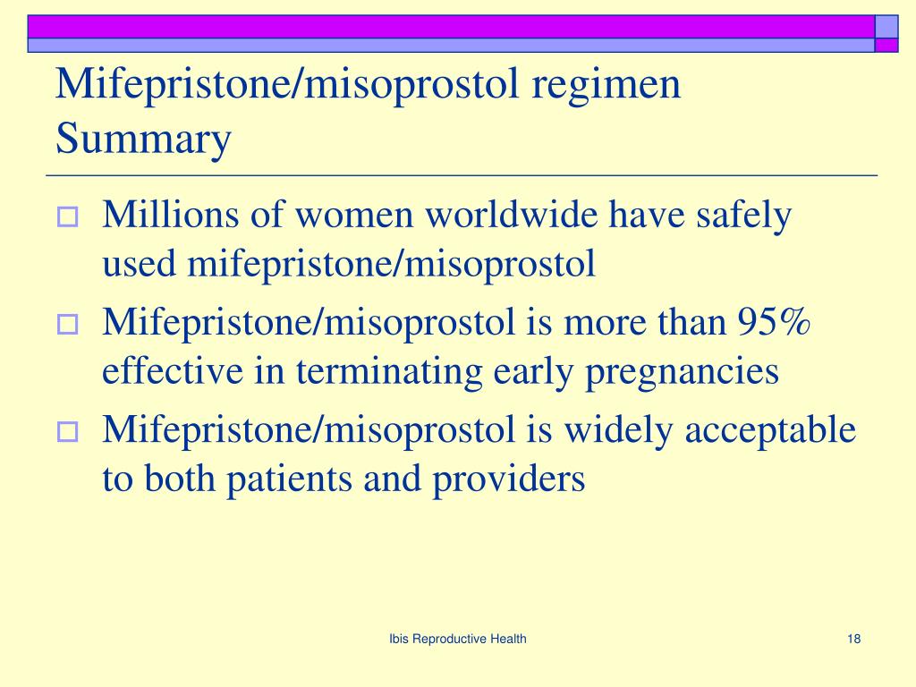 mifepristone misoprostol regimen