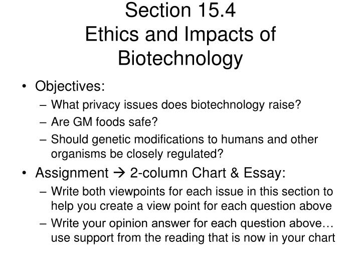 Biotechnology Essay Ethics Genetic Policy Prospect Public