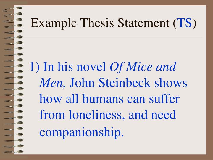 Good of mice and men thesis statements