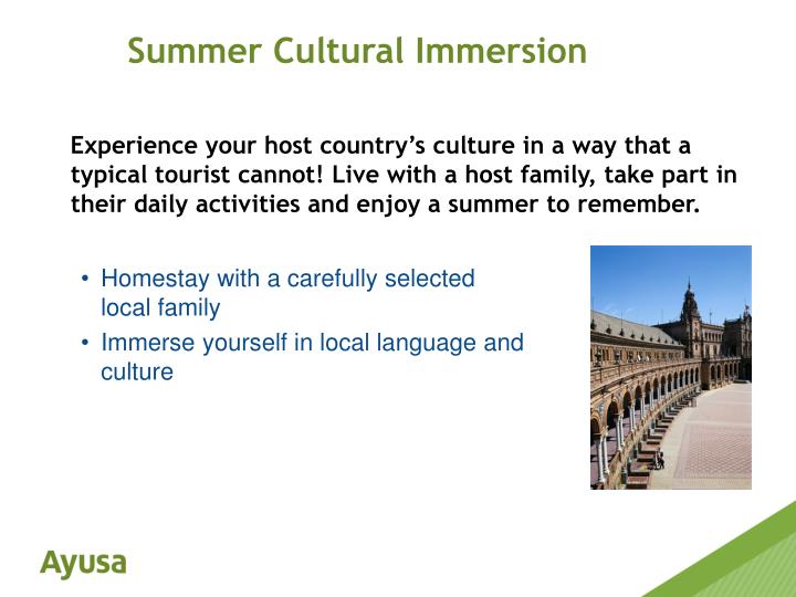cultural immersion activity We offer summer study programs in england and enjoy an array of extracurricular activities from a shakespeare a language immersion program for students with. cultural immersion activity We offer summer study programs in england and enjoy an array of extracurricular activities from a shakespeare a language immersion program for students with.