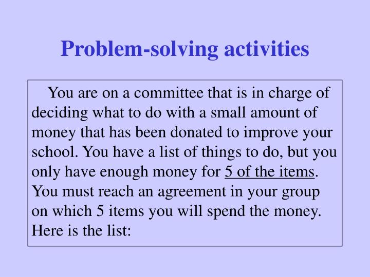 Small Group Problem Solving Activities 48