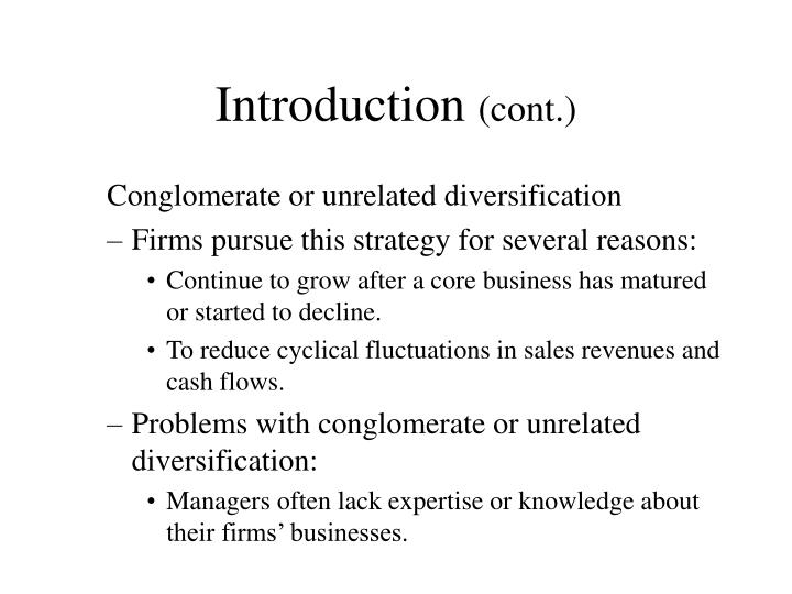 Advantages and disadvantages of diversification strategy ppt