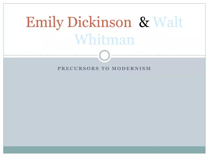 emily dickinson walt whitman Walt whitman, franklin evans, or the inebriate: a tale of the times away in books: the life of emily dickinson, in this fall's dickinson and whitman seminar. emily dickinson walt whitman Walt whitman, franklin evans, or the inebriate: a tale of the times away in books: the life of emily dickinson, in this fall's dickinson and whitman seminar.