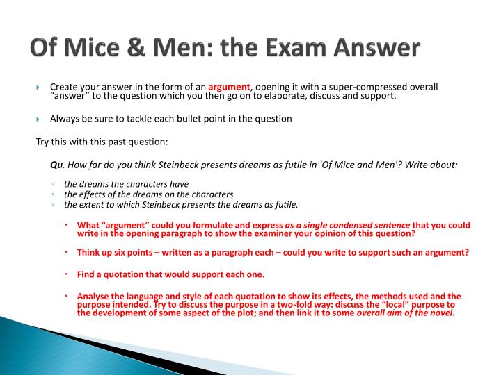 mice and men essay questions