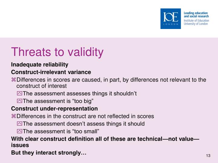 threats to validity and reliability threats to validity and reliability