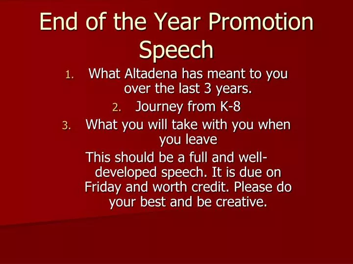 PPT End Of The Year Promotion Speech PowerPoint Presentation ID 1450992 ppt-end-of-the-year-promotion-speech-powerpoint-presentation-id-1450992