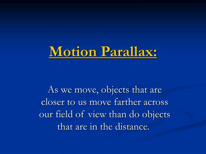 motion parallax ap psychology definition