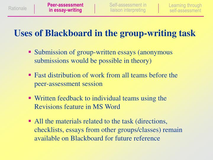 Group assessment essays