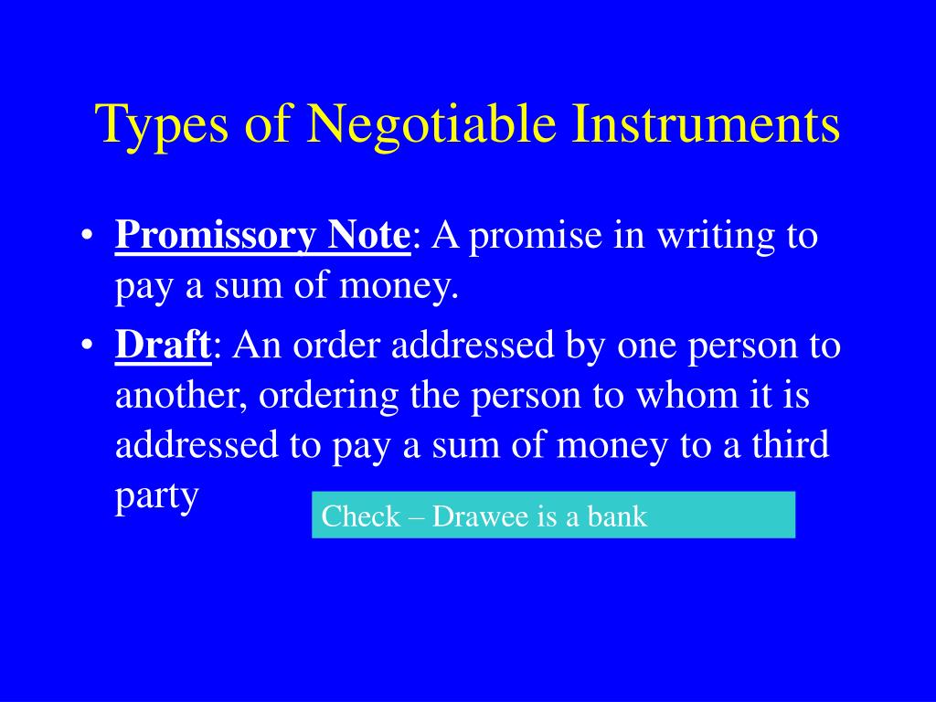 CHAPTER 14 Negotiable Instruments - PowerPoint PPT Presentation