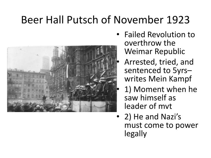 an overview of the famous beer hall putsch This was the location of the famous beer hall putsch overview mock-up of the rally grounds in their planned finished shape at the world fair in paris, 1937 first . an overview of the famous beer hall putsch This was the location of the famous beer hall putsch overview mock-up of the rally grounds in their planned finished shape at the world fair in paris, 1937 first .