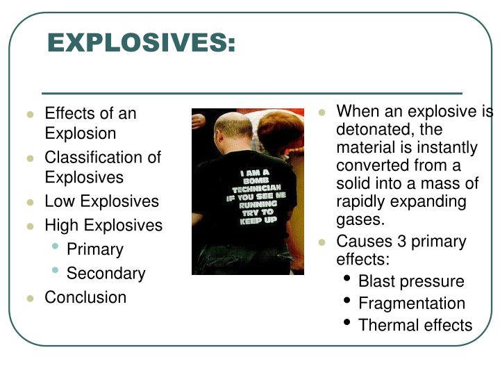 PPT - EXPLOSIVES: PowerPoint Presentation - ID:146915