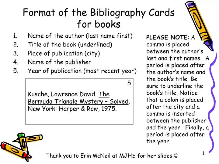 how to do a bibliography on books